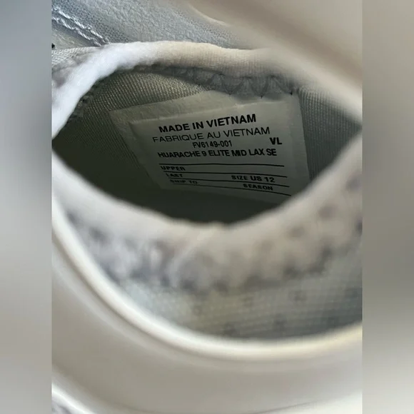 Nike Huarache 9 Elite Mid LAX SE ‘Gray Black’ (size mens 12) - Picture 4 of 6